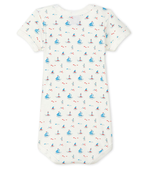 Body unitaire manches courtes à imprimé marin bébé blanc MARSHMALLOW/blanc MULTICO