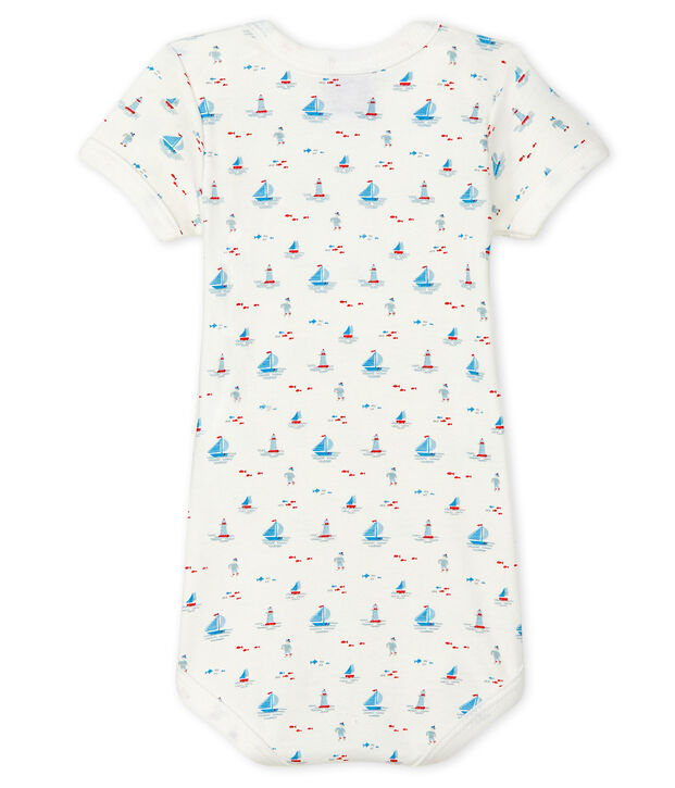 Body unitaire manches courtes &agrave; imprim&eacute; marin b&eacute;b&eacute; blanc/multicouleur