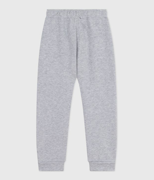Pantalon de jogging enfant en coton uni gris