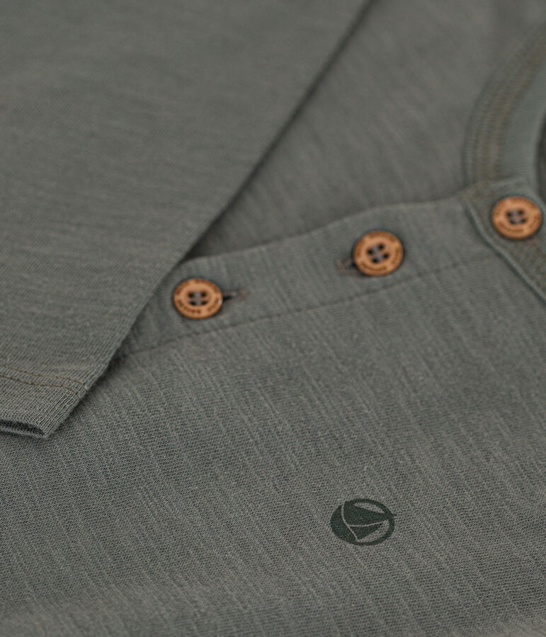 Tee-shirt manches longues en coton enfant gar&ccedil;on vert