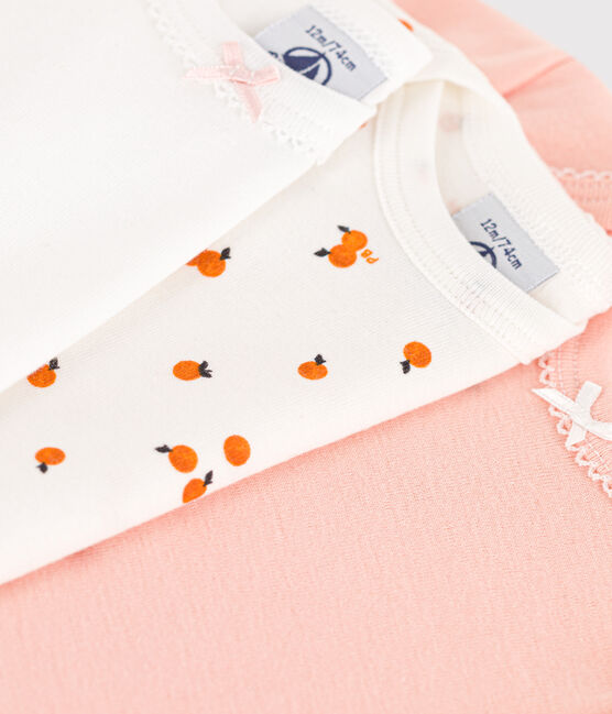 Lot de 3 bodies manches courtes oranges en coton variante 1