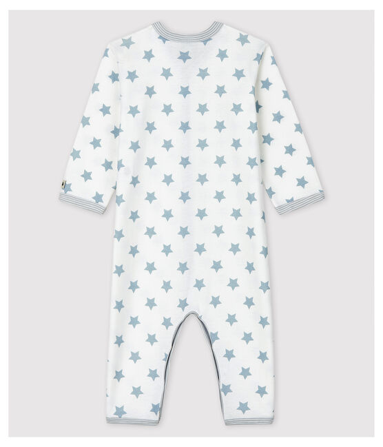 Dors-bien sans pieds à étoiles grises bébé en coton blanc ECUME/gris MISTIGRI