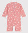 Combinaison anti UV bébé, imprimée à fleurs rose CHARME/blanc MARSHMALLOW