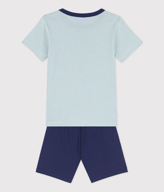 Pyjacourt explorateur en coton petit garçon bleu CHALOUPE/blanc MULTICO