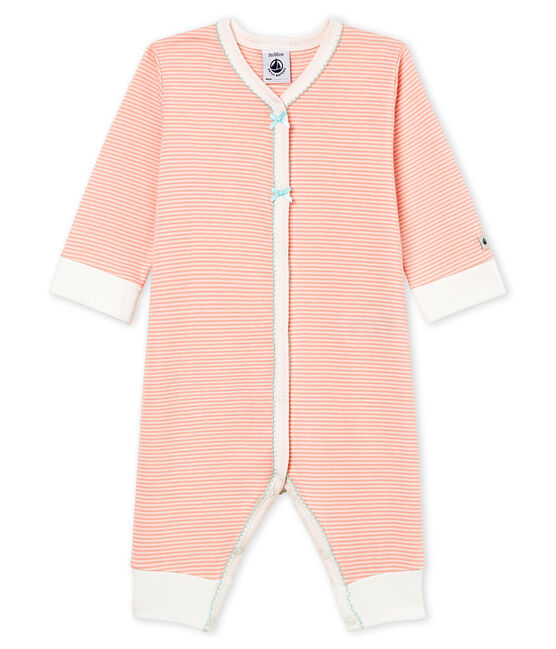 Dors bien bébé fille en côte rose ROSAKO/blanc MARSHMALLOW