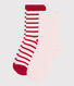 2 paires de chaussettes enfant fille en coton à rayures