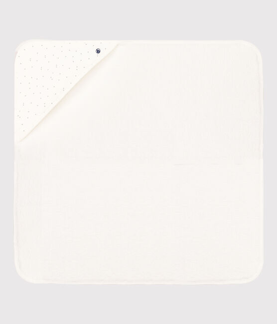 Carré de bain en éponge blanc MARSHMALLOW/gris GRIS