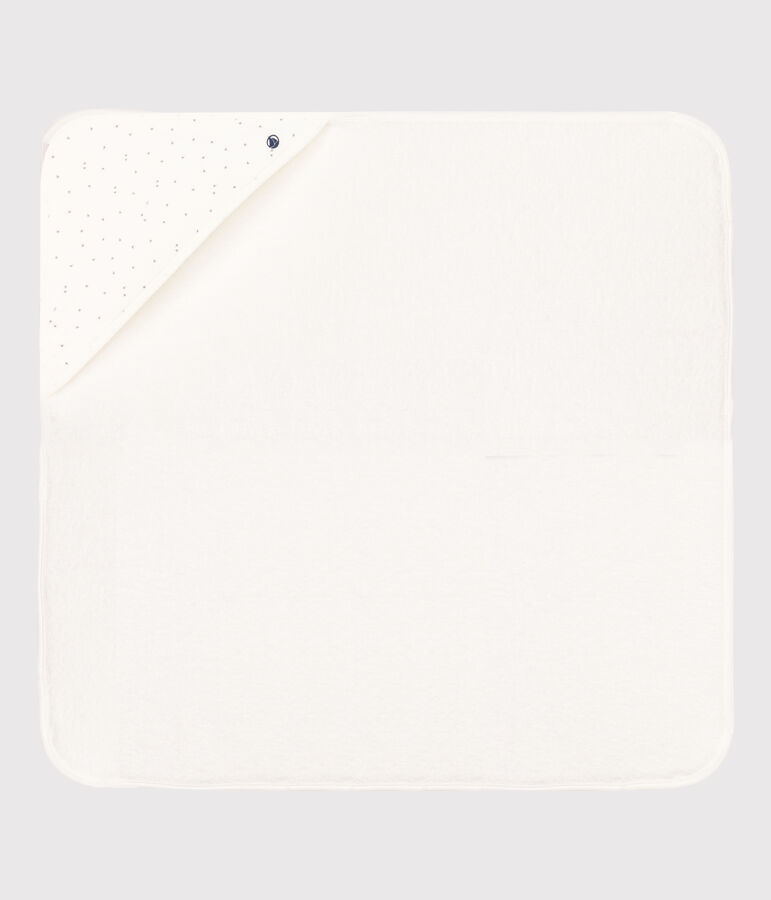 Carr&eacute; de bain en &eacute;ponge blanc MARSHMALLOW/gris GRIS