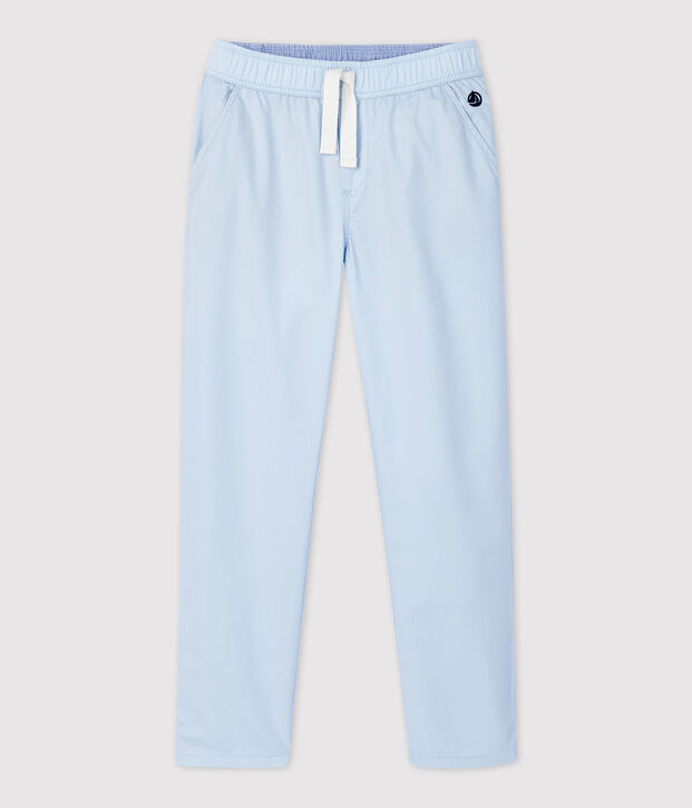 Pantalon regular en serge de coton enfant gar&ccedil;on bleu
