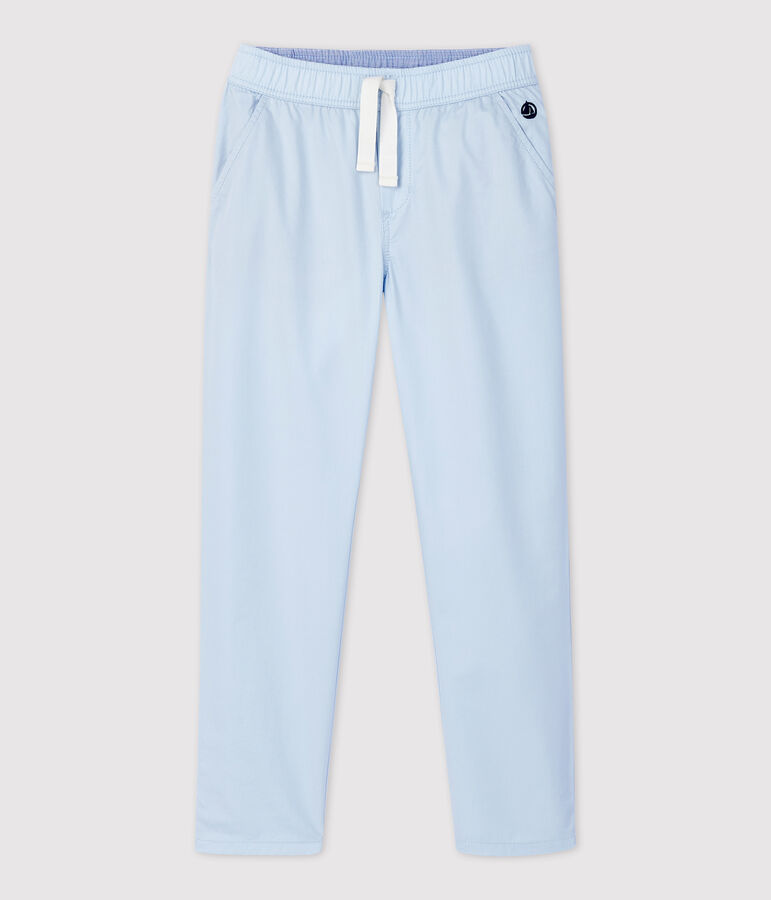 Pantalon regular en serge de coton enfant gar&ccedil;on bleu