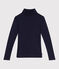 Sous-pull femme l'iconique en laine et coton bleu SMOKING