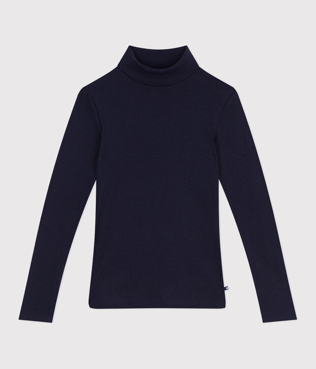 Sous-pull femme l'iconique en laine et coton bleu marine