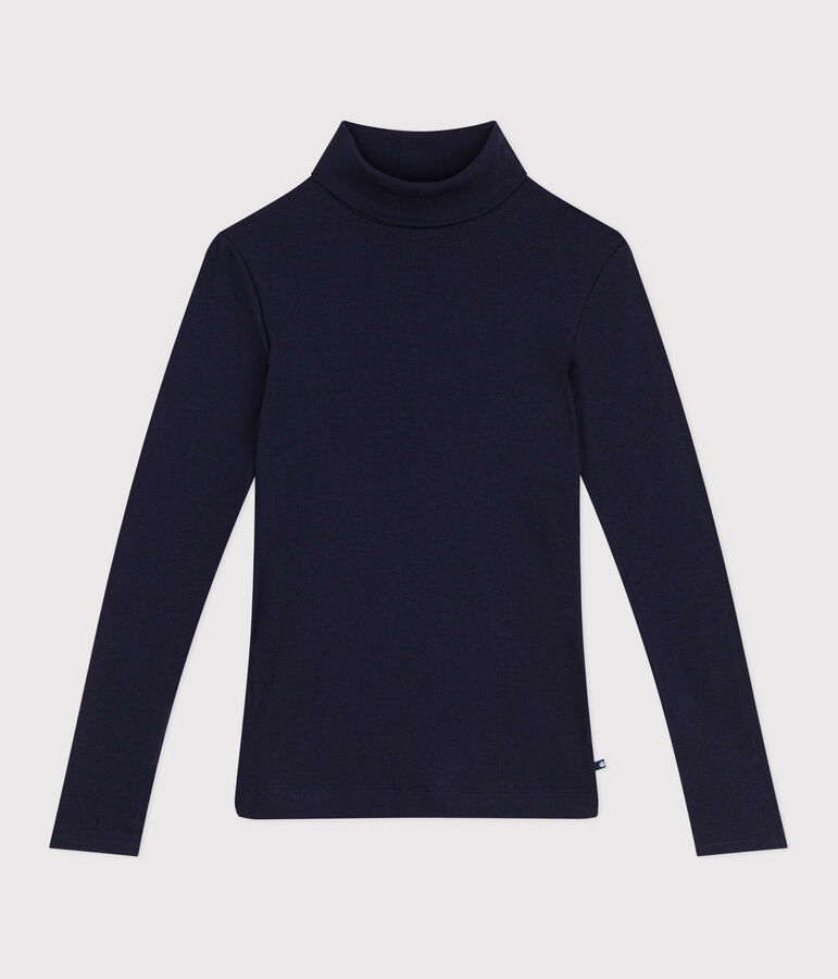 Sous-pull femme l'iconique en laine et coton bleu SMOKING