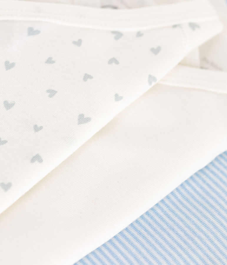 Lot de 3 bodies crois&eacute;s manches longues en coton imprim&eacute; b&eacute;b&eacute; variante 1