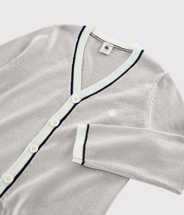 Cardigan en coton jersey enfant gar&ccedil;on gris