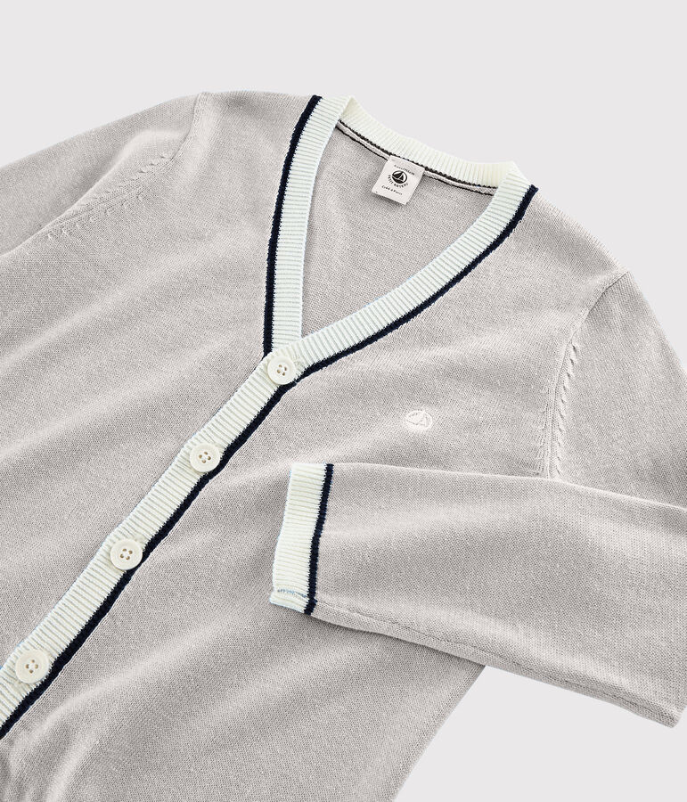 Cardigan en coton jersey enfant gar&ccedil;on gris