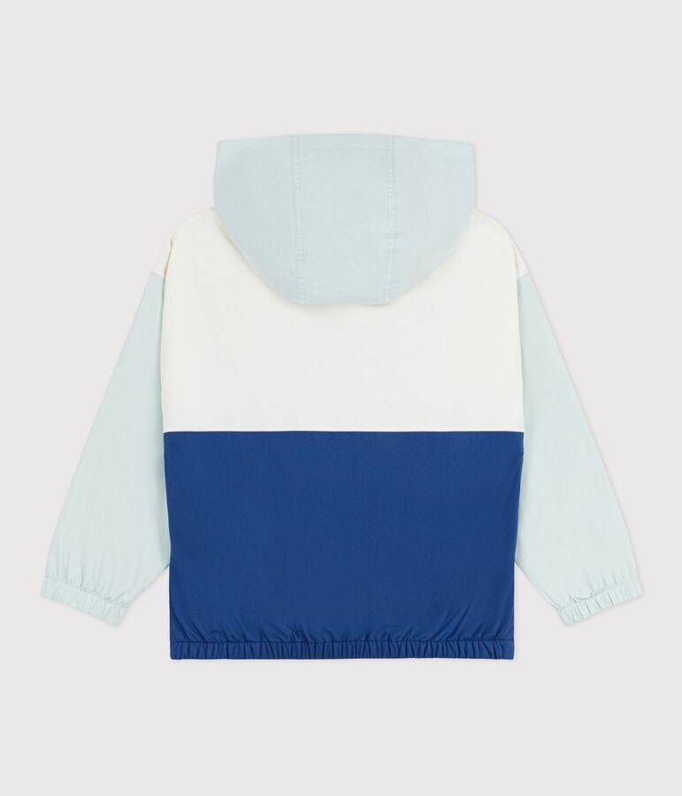 Coupe-vent enfant avec capuche r&eacute;tractable &eacute;cru/multicouleur
