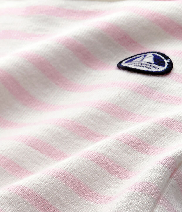 Body marini&egrave;re b&eacute;b&eacute; manches longues blanc/rose