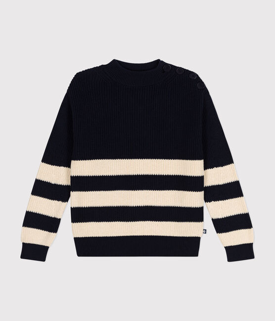 Pull en coton femme bleu SMOKING/ AVALANCHE