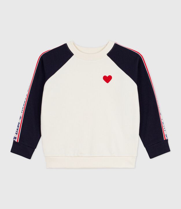 Sweatshirt enfant en coton blanc cass&eacute;
