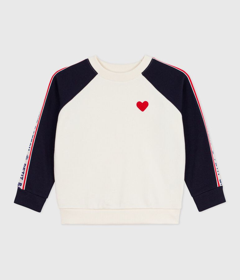 Sweatshirt enfant en coton &eacute;cru MILK