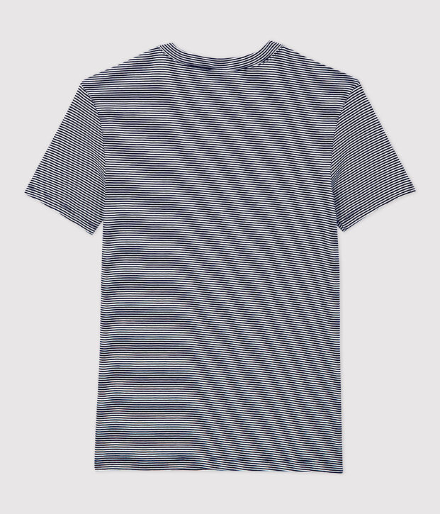 Tee-shirt L'ICONIQUE col rond en coton bio Femme bleu/blanc