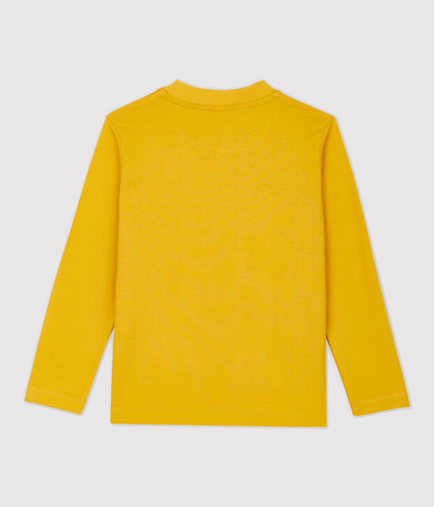 Tee-shirt manches longues en coton enfant gar&ccedil;on jaune