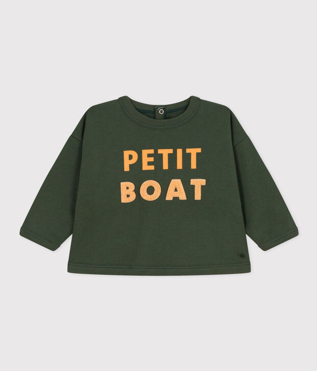 Sweatshirt en molleton b&eacute;b&eacute; vert