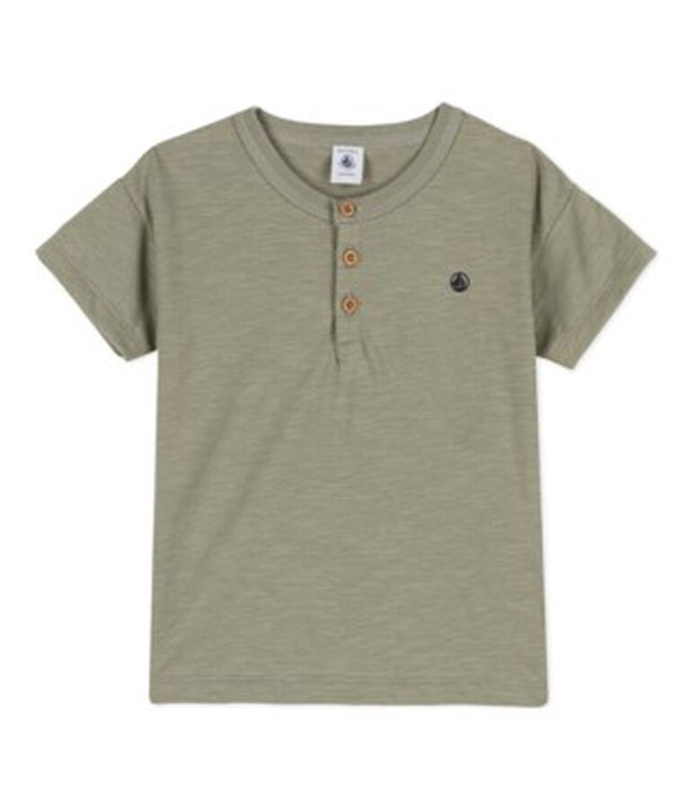 Tee-shirt manches courtes en coton enfant gar&ccedil;on vert