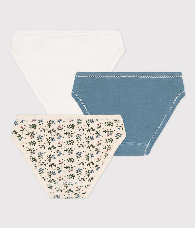 Lot de 3 culottes fleur petite fille en coton multicouleur