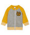 Cardigan zippé bébé garçon en tubique gris SUBWAY/jaune BOUDOR CN