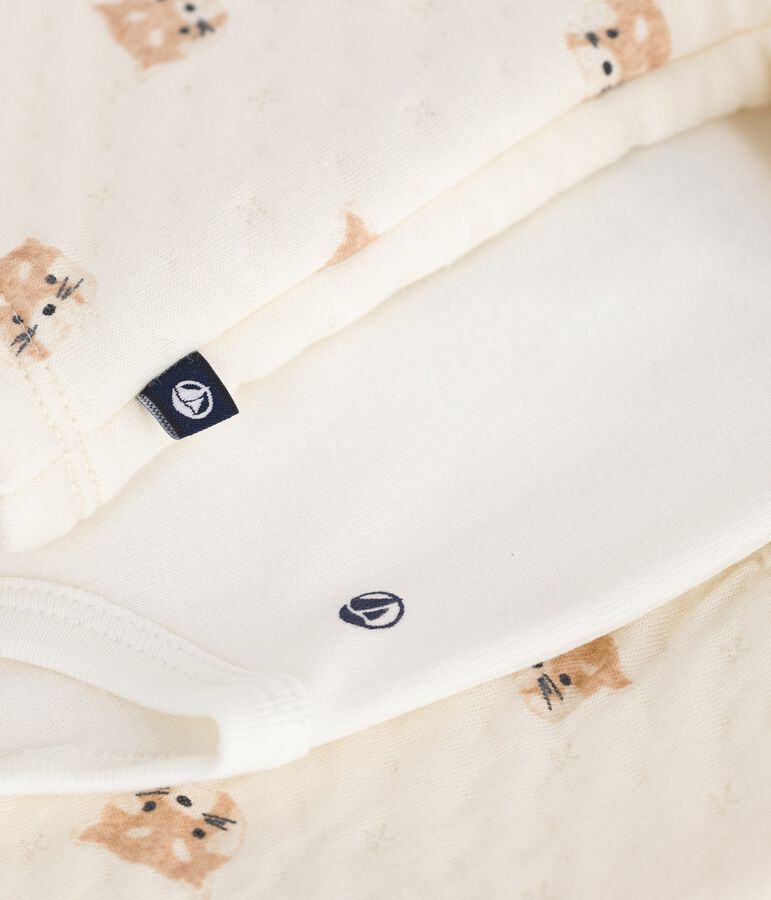 Ensemble 3 pi&egrave;ces b&eacute;b&eacute; imprim&eacute; pandas roux en coton MILK/ MULTICO