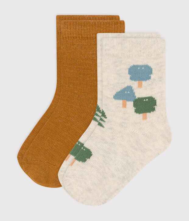 2 paires de chaussettes en coton sapins b&eacute;b&eacute; multicouleur