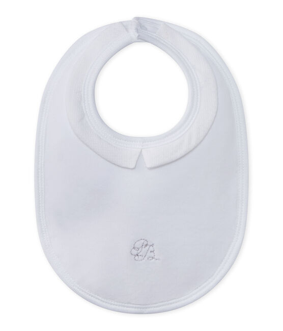Bavoir bébé mixte en velours doublé blanc ECUME