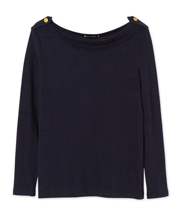 T-shirt femme en lin bleu