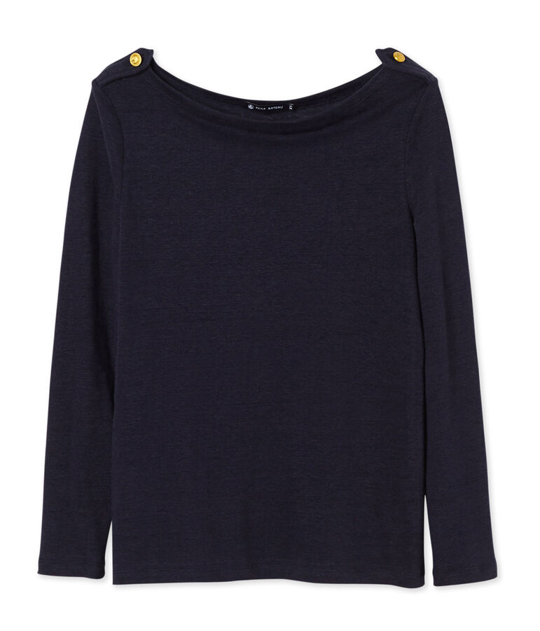 T-shirt femme en lin bleu