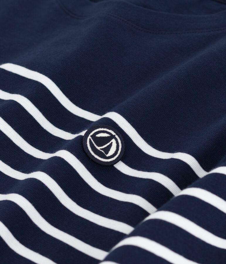 Robe longue femme en coton &agrave; rayures bleu SMOKING/blanc MARSHMALLOW