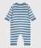 Combinaison bébé rayée en tricot laine et coton bleu ADRIATIC/ CO2