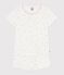 Pyjama short enfant en coton ajouré imprimé fleuri blanc MARSHMALLOW/blanc MULTICO