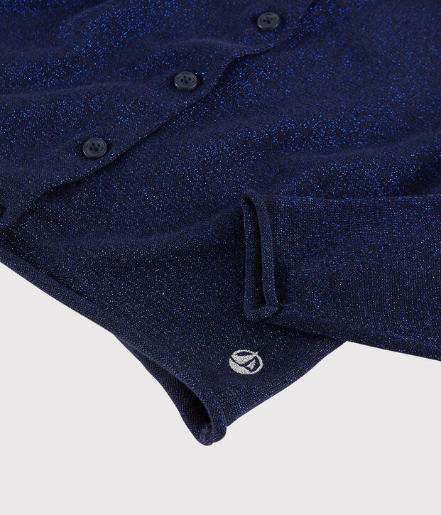 Cardigan en coton enfant fille bleu