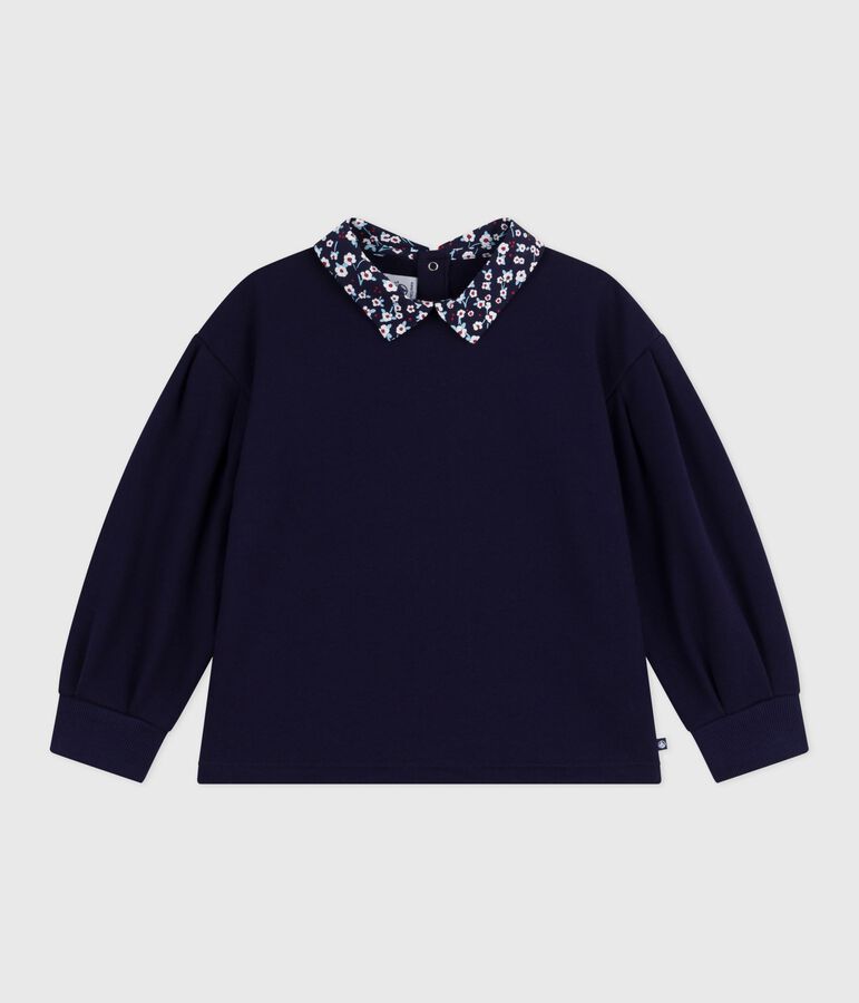 Sweatshirt enfant en coton uni bleu SOIR