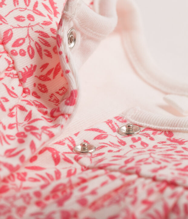 Ensemble 2 pi&egrave;ces b&eacute;b&eacute; fille en c&ocirc;te blanc/rose