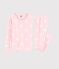 Pyjama snugfit cœur rose petite fille en coton biologique rose MINOIS/blanc MARSHMALLOW