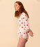 Cache-cœur en coton BIO Femme blanc MARSHMALLOW/rouge TERKUIT