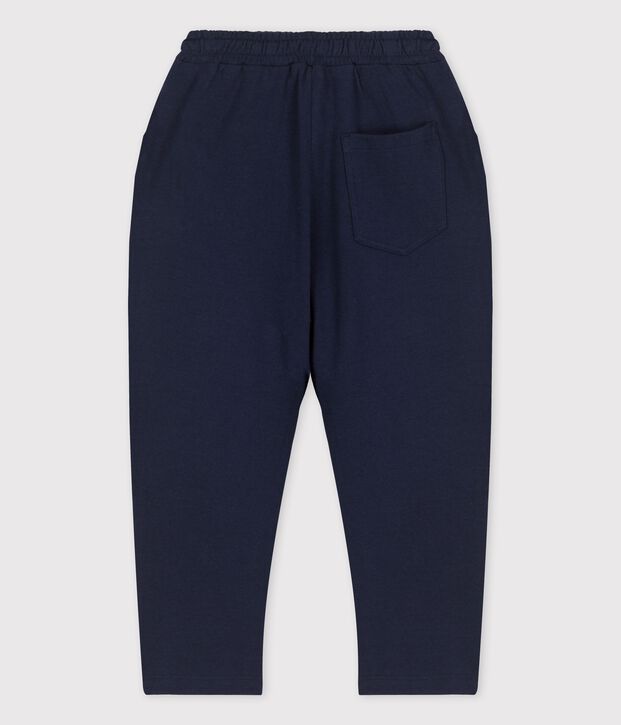 Pantalon confortable en coton enfant gar&ccedil;on bleu