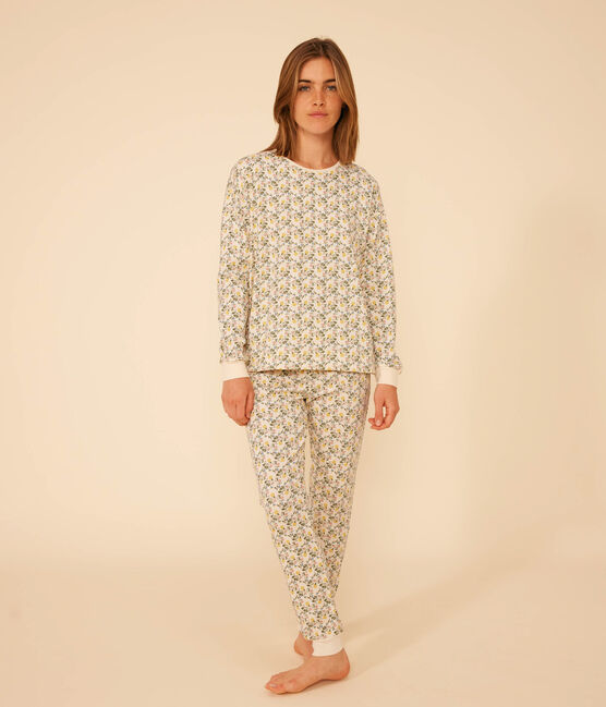 Pyjama en coton motif floral femme blanc AVALANCHE/ MULTICO