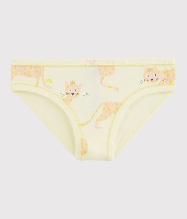 Culotte petite fille en coton jaune