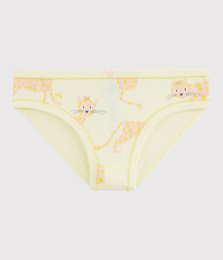 Culotte petite fille en coton jaune