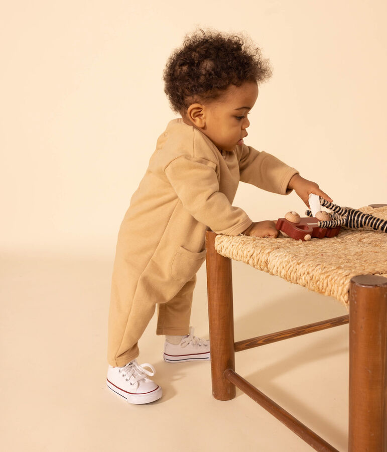 Combinaison longue en molleton b&eacute;b&eacute; beige TOURONE