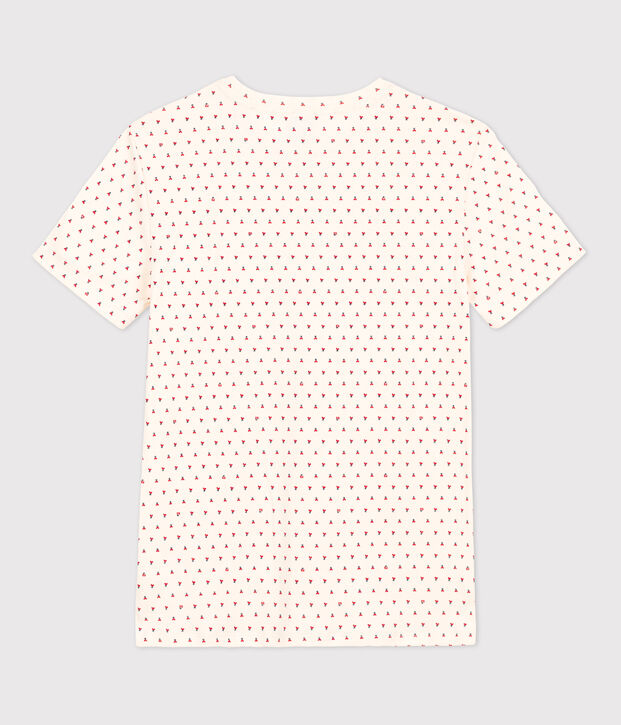 Tee-shirt L'ICONIQUE col rond en coton Femme &eacute;cru/rouge/multicouleur